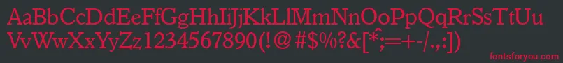 I832SlabRegular Font – Red Fonts on Black Background