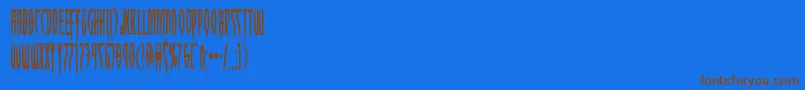 フォントInhumanitycond – 茶色の文字が青い背景にあります。
