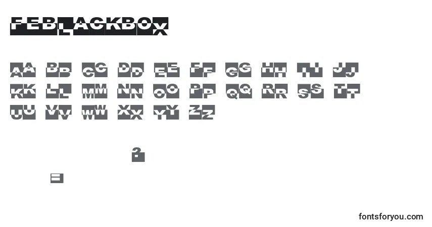 Schriftart FeBlackBox – Alphabet, Zahlen, spezielle Symbole