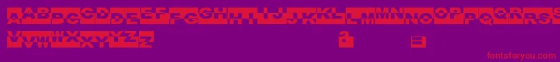 FeBlackBox Font – Red Fonts on Purple Background