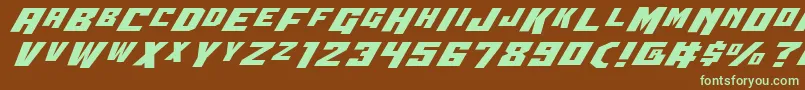 Wbv4e-fontti – vihreät fontit ruskealla taustalla