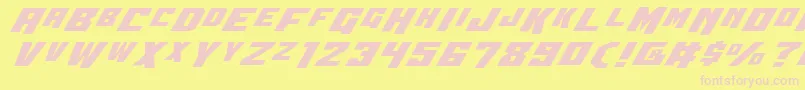 Wbv4e-fontti – vaaleanpunaiset fontit keltaisella taustalla