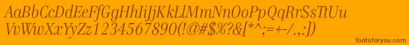 Шрифт GenreItalic – коричневые шрифты на оранжевом фоне