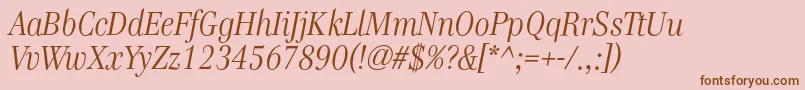 GenreItalic Font – Brown Fonts on Pink Background