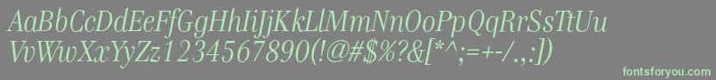 GenreItalic Font – Green Fonts on Gray Background
