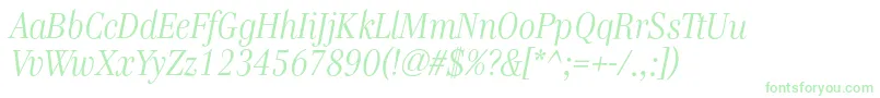 GenreItalic Font – Green Fonts on White Background