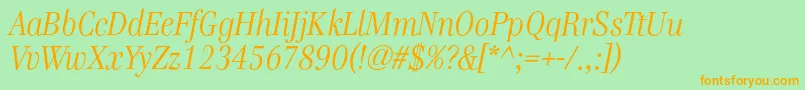 GenreItalic Font – Orange Fonts on Green Background