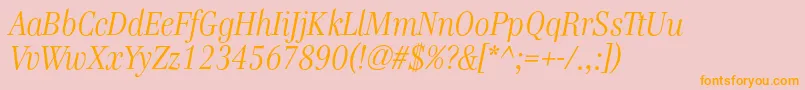 GenreItalic Font – Orange Fonts on Pink Background