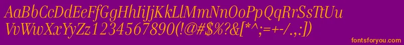 fuente GenreItalic – Fuentes Naranjas Sobre Fondo Morado