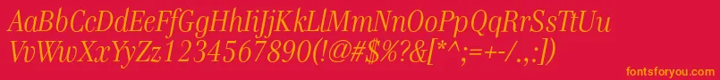 GenreItalic Font – Orange Fonts on Red Background