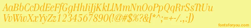 GenreItalic Font – Orange Fonts on Yellow Background