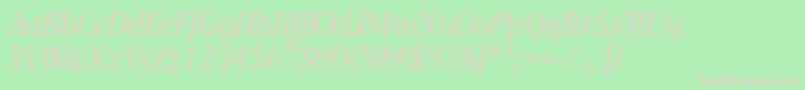 GenreItalic Font – Pink Fonts on Green Background