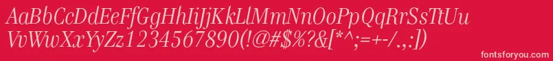 GenreItalic Font – Pink Fonts on Red Background
