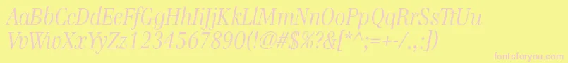 GenreItalic Font – Pink Fonts on Yellow Background