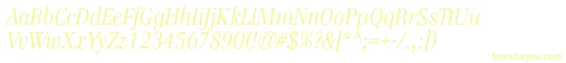 GenreItalic Font – Yellow Fonts on White Background