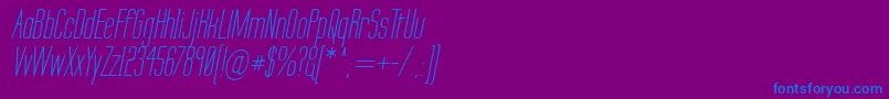 Fonte LabtopSecundoItalic – fontes azuis em um fundo violeta