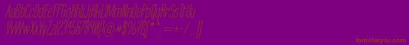 LabtopSecundoItalic-Schriftart – Braune Schriften auf violettem Hintergrund