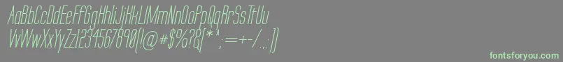 フォントLabtopSecundoItalic – 灰色の背景に緑のフォント