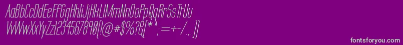 LabtopSecundoItalic-Schriftart – Grüne Schriften auf violettem Hintergrund