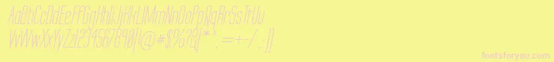 LabtopSecundoItalic-fontti – vaaleanpunaiset fontit keltaisella taustalla
