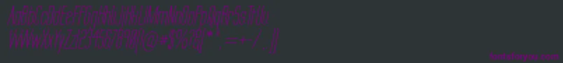 Czcionka LabtopSecundoItalic – fioletowe czcionki na czarnym tle