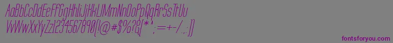 Шрифт LabtopSecundoItalic – фиолетовые шрифты на сером фоне