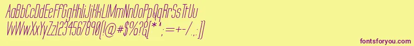 Шрифт LabtopSecundoItalic – фиолетовые шрифты на жёлтом фоне