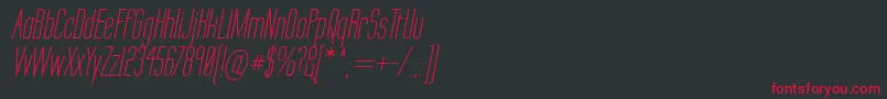 LabtopSecundoItalic Font – Red Fonts on Black Background