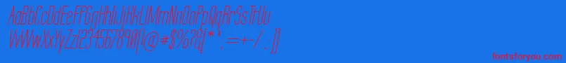 LabtopSecundoItalic Font – Red Fonts on Blue Background