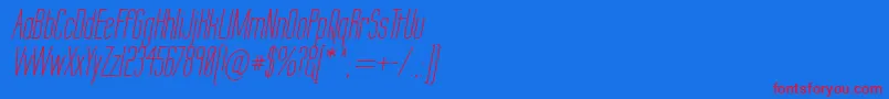 LabtopSecundoItalic-Schriftart – Rote Schriften auf blauem Hintergrund