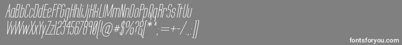 LabtopSecundoItalic-Schriftart – Weiße Schriften auf grauem Hintergrund