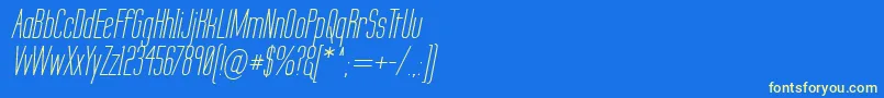 フォントLabtopSecundoItalic – 黄色の文字、青い背景