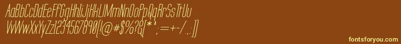 LabtopSecundoItalic-fontti – keltaiset fontit ruskealla taustalla