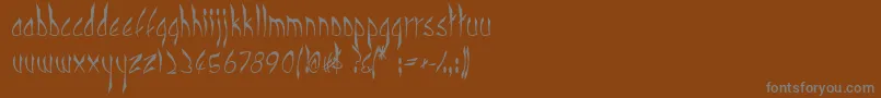 フォントCbenormal – 茶色の背景に灰色の文字