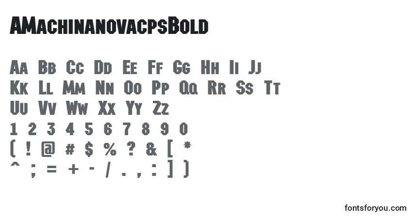 A fonte AMachinanovacpsBold – alfabeto, números, caracteres especiais