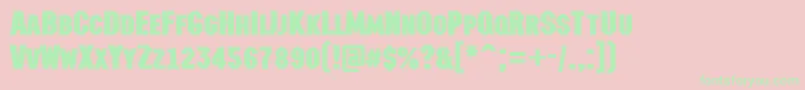 AMachinanovacpsBold Font – Green Fonts on Pink Background