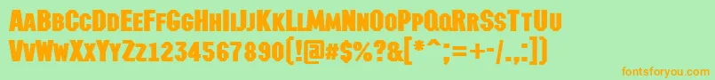 AMachinanovacpsBold Font – Orange Fonts on Green Background