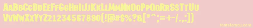 AMachinanovacpsBold Font – Yellow Fonts on Pink Background