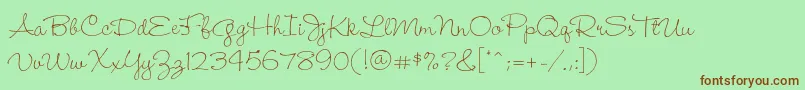 WendylpstdLight Font – Brown Fonts on Green Background