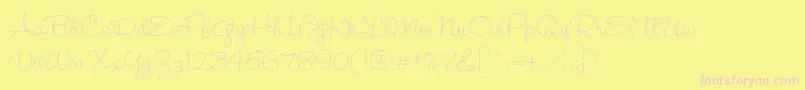 WendylpstdLight Font – Pink Fonts on Yellow Background