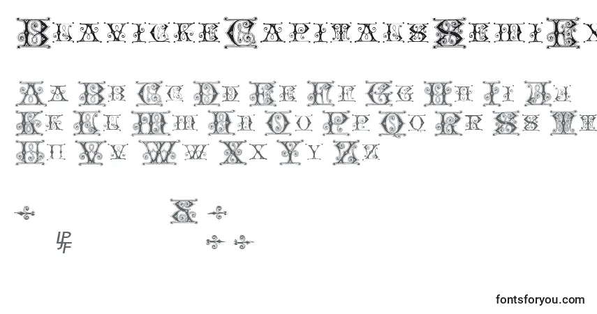 Fuente BlavickeCapitalsSemiExpandedRegular - alfabeto, números, caracteres especiales