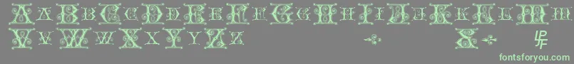 BlavickeCapitalsSemiExpandedRegular-Schriftart – Grüne Schriften auf grauem Hintergrund