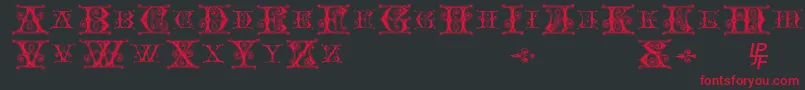 フォントBlavickeCapitalsSemiExpandedRegular – 黒い背景に赤い文字