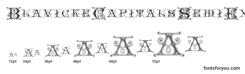 Размеры шрифта BlavickeCapitalsSemiExpandedRegular