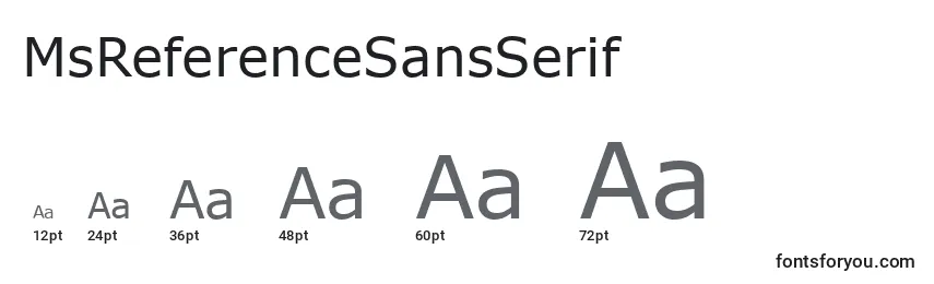 MsReferenceSansSerif font sizes