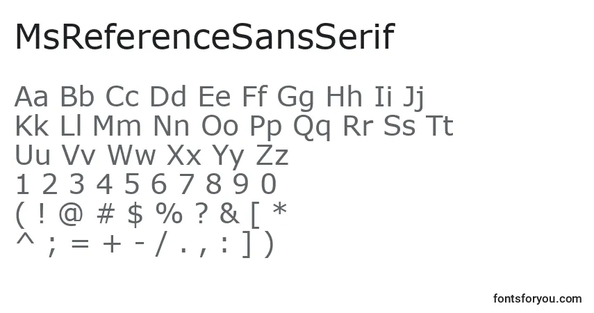characters of msreferencesansserif font, letter of msreferencesansserif font, alphabet of  msreferencesansserif font