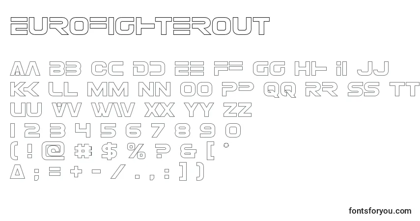 characters of eurofighterout font, letter of eurofighterout font, alphabet of  eurofighterout font