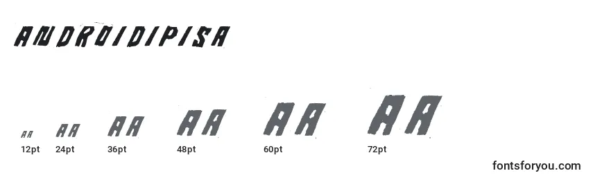 sizes of androidipisa font, androidipisa sizes