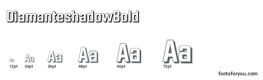 sizes of diamanteshadowbold font, diamanteshadowbold sizes