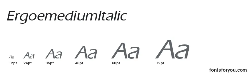 sizes of ergoemediumitalic font, ergoemediumitalic sizes